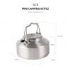 1PC Camping Outdoor 304 Stainless Steel Mini Kettle Portable Compact Teapot for Hiking and Backpacking Durable Lightweight Design with Heat-Resistant Handle Ideal for Boiling Water, Coffee, or Tea