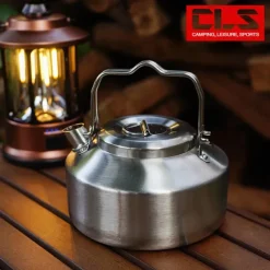 1PC Camping Outdoor 304 Stainless Steel Mini Kettle Portable Compact Teapot for Hiking and Backpacking Durable Lightweight Design with Heat-Resistant Handle Ideal for Boiling Water, Coffee, or Tea