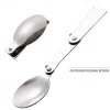 1Pc Camping Outdoor Stainless Steel Folding Spoon, Compact, Lightweight, Durable, Ideal for Hiking, Backpacking, and Camping, Easy to Carry and Use