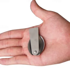 1Pc Camping Outdoor Stainless Steel Folding Spoon, Compact, Lightweight, Durable, Ideal for Hiking, Backpacking, and Camping, Easy to Carry and Use