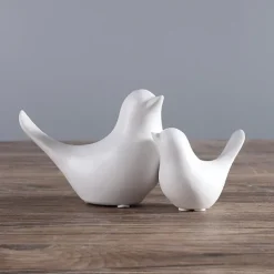 1pc Ceramic Bird Small Animal Statues Home Decor Modern Style Decorative Ornaments for Living Room, Bedroom, Office Desktop, Cabinets