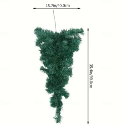 1pc Christmas Teardrop Swag Artificial Pine Swags Mailbox Swag Front Door Teardrop Wreath for Holiday Christmas Decoration 90cm