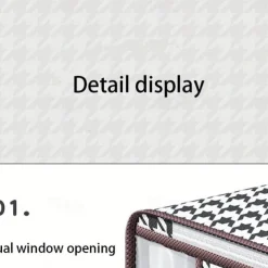 1pc Clothes Storage Bag, Houndstooth Pattern Foldable Fabric Storage Bag, Large Capacity Waterproof Moisture-proof Cotton Quilt Storage Bag, Home Organization And Storage