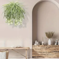 1pc 60CM Large Artificial Hanging Plants, Fake Spider Plants for Home Indoor Decor, Fake Greenery for Home Garden Office Wedding Decoration