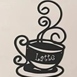 1pc Coffee Cup Metal Wall Art Outdoor Decor Rust Proof Wall Sculpture Ideal For Garden, Home, Farmhouse, Patio And Bedroom