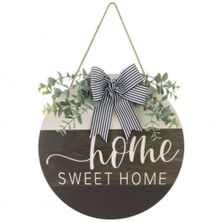 1pc Crafting 12 Inches Welcome Sigh For Front Door Big Wooden Wreath Welcome Wreath Farmhouse Front Door Decoration Housewarming Gift for Home Outdoor Indoor