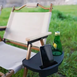 1pc Cup Holder Tray, Gravity Chair Side Tray for Beach Chair, Clip-On Chair, Easy-Slide Zero Gravity Chair