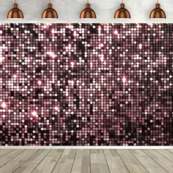 1pc- Disco Shiny Decoration Photography Background Cloth Baby Shower Birthday Wedding Singles Graduation Party banner