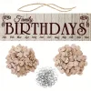 1pc DIY Wooden Family Birthday Board Hanging Sign Pendant Calendar Wall-mounted Birthday Reminder Sign With 100 Wooden Labels Great Gift For Mom Grandma Hanging Sign For Birthday Decoration