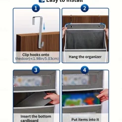 1pc Door Storage Device 5-Layer Camping Car Storage Device Rv Bathroom Storage Device Door Storage Device Toy Diaper Bedroom Closet Wall Mounted Door Hanging Storage Device