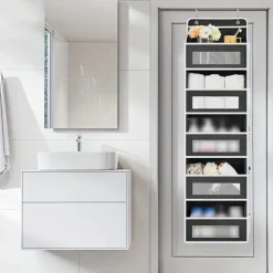 1pc Door Storage Device 5-Layer Camping Car Storage Device Rv Bathroom Storage Device Door Storage Device Toy Diaper Bedroom Closet Wall Mounted Door Hanging Storage Device