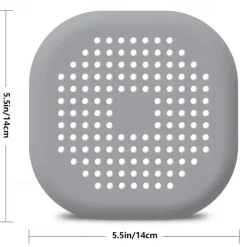 2pc Drain Hair Catcher With Suction Cup Durable Silicone Square Drain Cover For Shower Anti Sink Clogging Floor Cover Shower Drain Hair Outlet Filter For Bathroom Tub And Kitchen