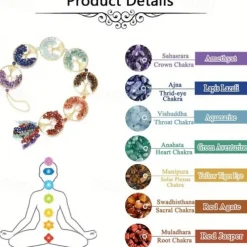 1pc Dream Catcher 7 Chakra Crystal Tree Of Life Wall Hanging Reiki Gemstone Dream Catchers Wall Hanger for Yoga Meditation Window Home Decor