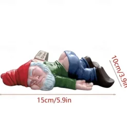 1pc Drunken Garden Gnome Statue, 5.91inch Resin Garden Gnome Crafts, Garden Decoration, Creative Garden Statue Decor, Weatherproof Funny Garden Gnome Ornament For Outdoor Indoor Yard Lawn Porch Decor