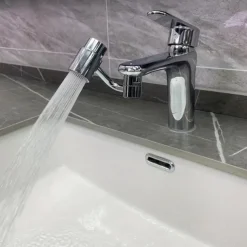 1pc Dual-Mode Rotating Faucet Connecter 360 Swivel, 2-Style Water Flow, Chrome Finish, Zinc Alloy, Easy Installation for Bathroom Sinks & Faucets, Classic Design, No Drinking Water Safe, Faucet for