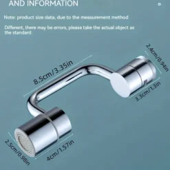 1pc Dual-Mode Rotating Faucet Connecter 360 Swivel, 2-Style Water Flow, Chrome Finish, Zinc Alloy, Easy Installation for Bathroom Sinks & Faucets, Classic Design, No Drinking Water Safe, Faucet for