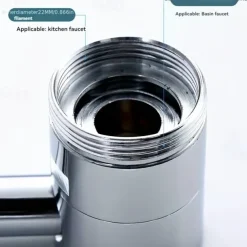 1pc Dual-Mode Rotating Faucet Connecter 360 Swivel, 2-Style Water Flow, Chrome Finish, Zinc Alloy, Easy Installation for Bathroom Sinks & Faucets, Classic Design, No Drinking Water Safe, Faucet for