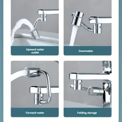 1pc Dual-Mode Rotating Faucet Connecter 360 Swivel, 2-Style Water Flow, Chrome Finish, Zinc Alloy, Easy Installation for Bathroom Sinks & Faucets, Classic Design, No Drinking Water Safe, Faucet for