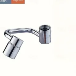 1pc Dual-Mode Rotating Faucet Connecter 360 Swivel, 2-Style Water Flow, Chrome Finish, Zinc Alloy, Easy Installation for Bathroom Sinks & Faucets, Classic Design, No Drinking Water Safe, Faucet for