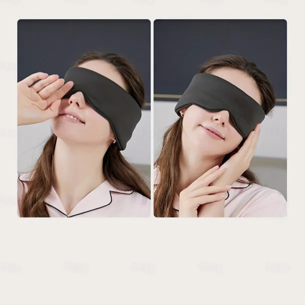 1pc Dual-use Double-sided Eye Mask, Blackout Sleep Eye Mask, Nap Viscose Eye Mask, Soundproof Anti-noise Simple Solid Color