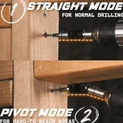 1pc Electric Screwdriver Metal Drill Bit With Straight & Pivot Modes, Metal Woodworking Tools
