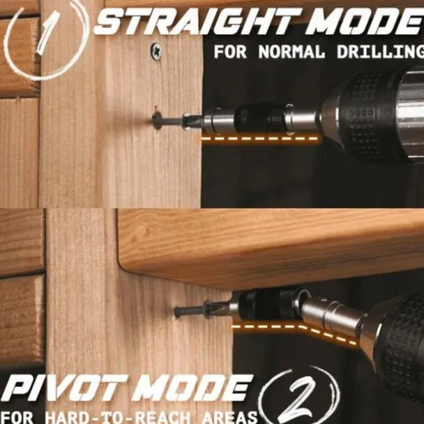 1pc Electric Screwdriver Metal Drill Bit With Straight & Pivot Modes, Metal Woodworking Tools