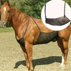 1pc EquiStar Horse Fly Mask with Breathable Mesh - Scratch-Resistant Equine Abdominal Netting for Insect Protection - Comfortable Blended Material Horse Fly Guard for Outdoor Use