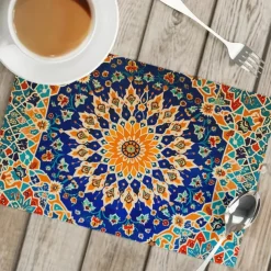 1PC Ethnic Pattern Placemat Table Mat 12x18 Inch Table Mats for Party Kitchen Dining Decoration