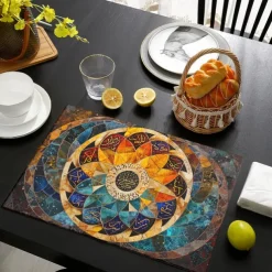 1PC Ethnic Pattern Placemat Table Mat 12x18 Inch Table Mats for Party Kitchen Dining Decoration