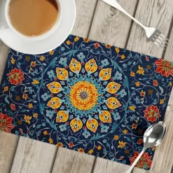 1PC Ethnic Pattern Placemat Table Mat 12x18 Inch Table Mats for Party Kitchen Dining Decoration