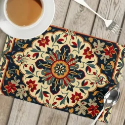 1PC Ethnic Pattern Placemat Table Mat 12x18 Inch Table Mats for Party Kitchen Dining Decoration