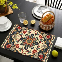 1PC Ethnic Pattern Placemat Table Mat 12x18 Inch Table Mats for Party Kitchen Dining Decoration