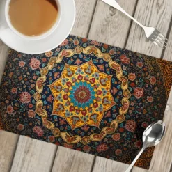 1PC Ethnic Pattern Placemat Table Mat 12x18 Inch Table Mats for Party Kitchen Dining Decoration