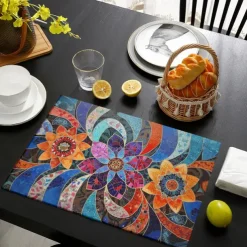 1PC Ethnic Pattern Placemat Table Mat 12x18 Inch Table Mats for Party Kitchen Dining Decoration