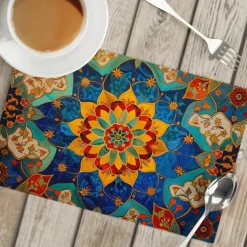 1PC Ethnic Pattern Placemat Table Mat 12x18 Inch Table Mats for Party Kitchen Dining Decoration