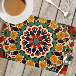 1PC Ethnic Pattern Placemat Table Mat 12x18 Inch Table Mats for Party Kitchen Dining Decoration