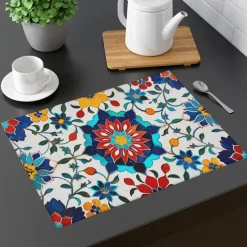 1PC Ethnic Pattern Placemat Table Mat 12x18 Inch Table Mats for Party Kitchen Dining Decoration