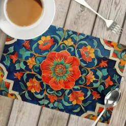 1PC Ethnic Pattern Placemat Table Mat 12x18 Inch Table Mats for Party Kitchen Dining Decoration