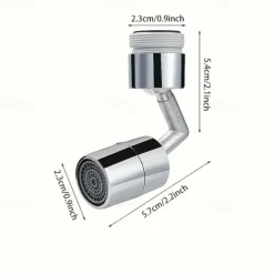 1pc Faucet Sprayer Attachment 720 Degree Rotating Faucet Aerator Accessories Adjustable Kitchen Sink Tap Head Water Saving Extend Nozzle For 0.87-0.94inch Faucet With Adapter
