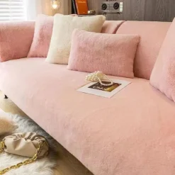 1pc Faux Rabbit Fur Couch Cover - Ultra-Soft and Luxurious Texture - Provides Cozy Warmth and Style - Protects Your Sofa from Spills, Stains, and Scratches - Easy to Install and Remove - Perfect for E