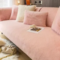 1pc Faux Rabbit Fur Couch Cover - Ultra-Soft and Luxurious Texture - Provides Cozy Warmth and Style - Protects Your Sofa from Spills, Stains, and Scratches - Easy to Install and Remove - Perfect for E