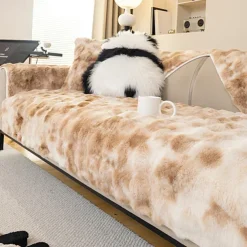 1pc Faux Rabbit Fur Couch Cover - Ultra-Soft and Luxurious Texture - Provides Cozy Warmth and Style - Protects Your Sofa from Spills, Stains, and Scratches - Easy to Install and Remove