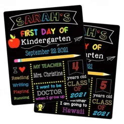 1pc First And Last Day Of School Chalkboard Sign 10''x12'' Double-Sided 1st Day Back To School Board Reusable Last Day Of School Sign For Girls Boys Of Preschool Kindergarten