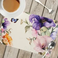 1PC Floral Placemat Table Mat 12x18 Inch Table Mats for Party Kitchen Dining Decoration