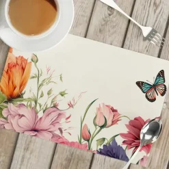 1PC Floral Placemat Table Mat 12x18 Inch Table Mats for Party Kitchen Dining Decoration