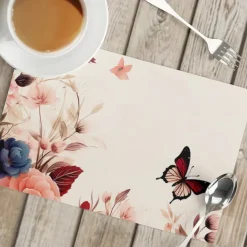 1PC Floral Placemat Table Mat 12x18 Inch Table Mats for Party Kitchen Dining Decoration