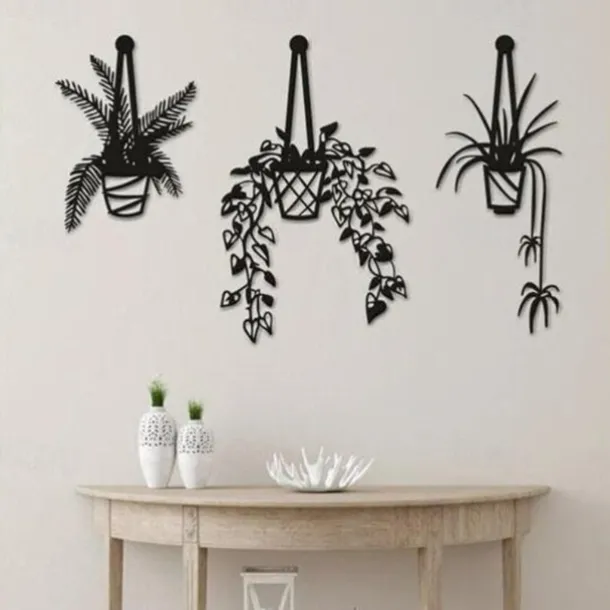 1pc Flowers Vases Metal Wall Art Outdoor Decor Rust Proof Wall Sculpture Ideal For Garden, Home, Farmhouse, Patio And Bedroom