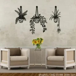 1pc Flowers Vases Metal Wall Art Outdoor Decor Rust Proof Wall Sculpture Ideal For Garden, Home, Farmhouse, Patio And Bedroom