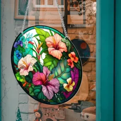 1pc Flowers Wall Hanging Suncatcher for Home and Garden Decor - Perfect for Home Decor