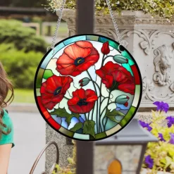 1pc Flowers Wall Hanging Suncatcher for Home and Garden Decor - Perfect for Home Decor